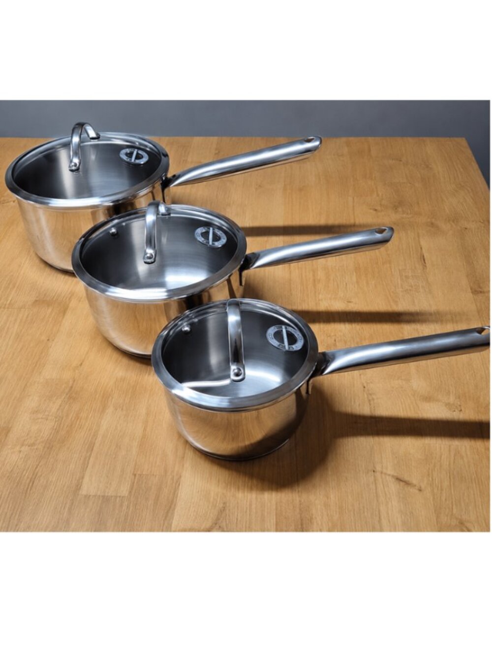 Lagostina Capri 18/10 Stainless Steel Saucepan Set – 3 Pots with Glass Lids